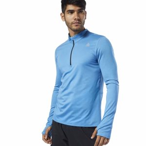 Bluza Męskie Reebok Running Essentials Quarter Zip Niebieskie PL 50JITQC